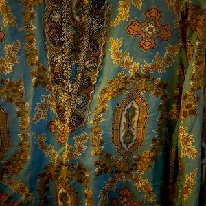 Floral Sheer Mandarin Collar Tunic